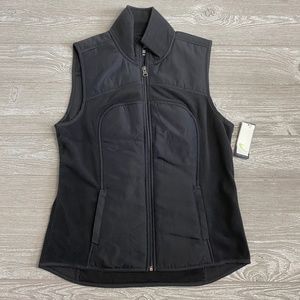 💙 NWT TEK GEAR Black Fleece Zipper Vest Small